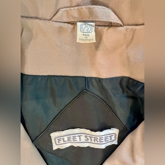 Fleet Street Vintage 1980’s Trench Coat Black Tan Size 16 Women’s - Picture 11 of 12